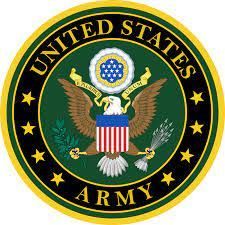 The seal of the united states army is a green and yellow seal with an eagle.