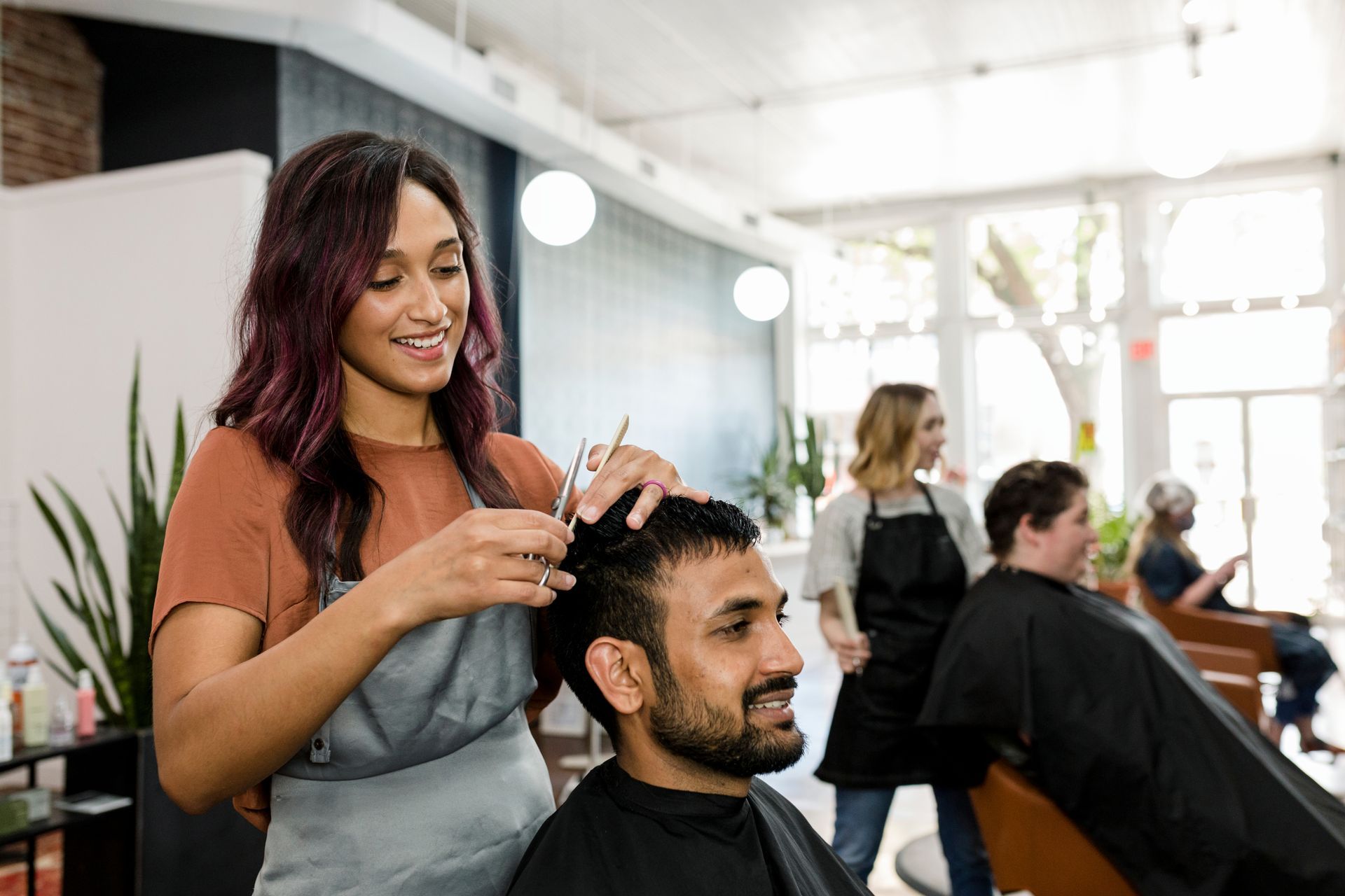 Hair Salon With Clients