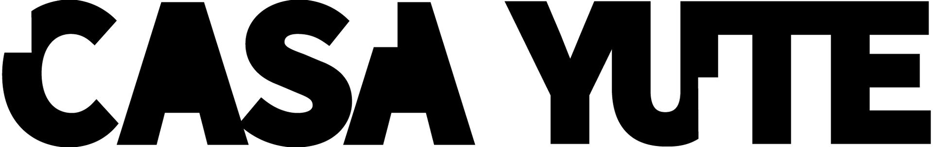 Black “CASA YUTE” logo text on a white background