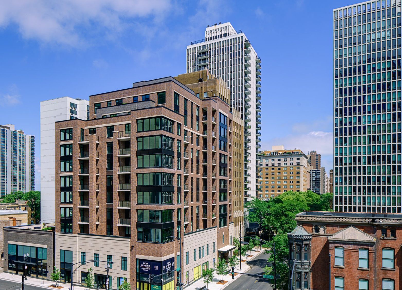 Exterior view of the apartment building at Gild.