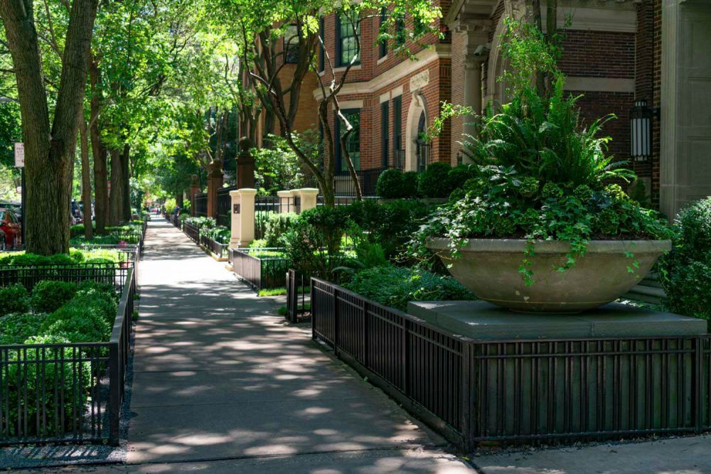 Apartment outdoor walking path.