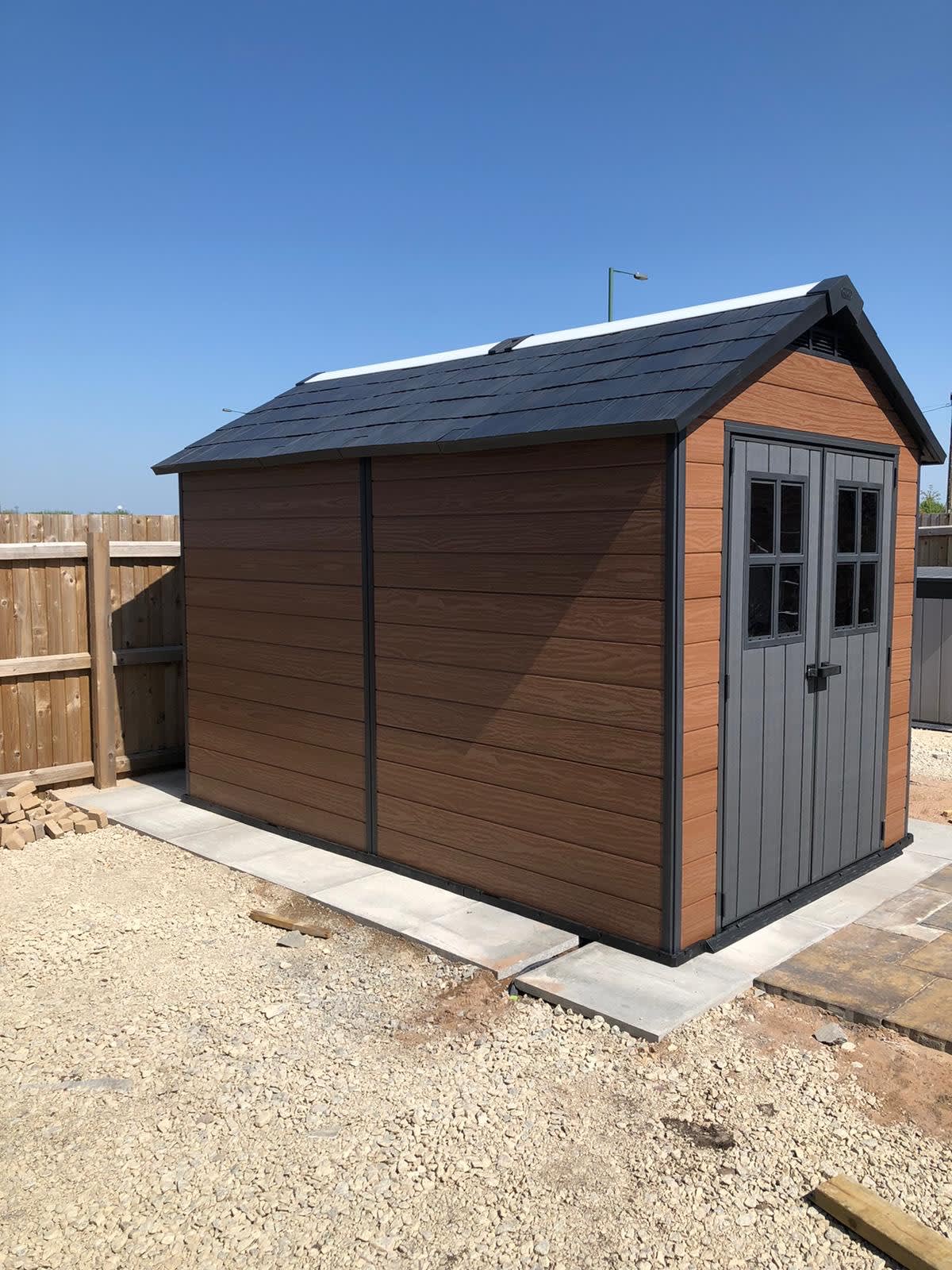 Garden shed assembled