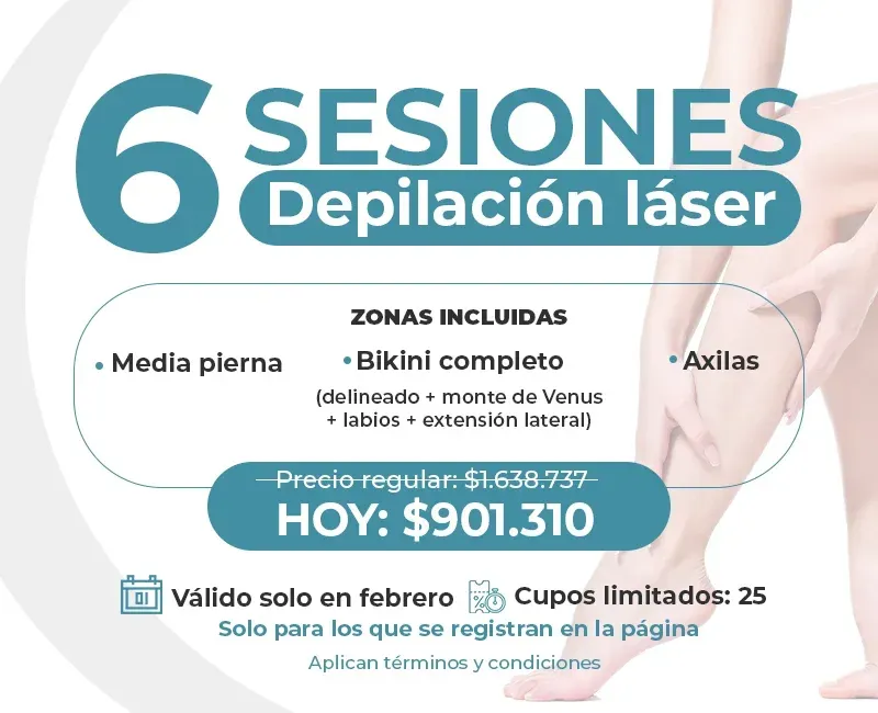 Banner promocional de 6 sesiones de depilación láser