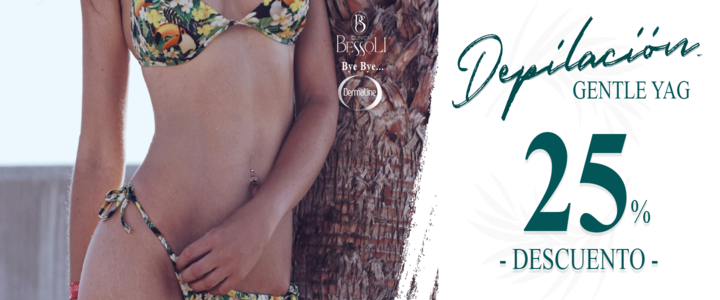 Banner promocional de depilación láser con descuento