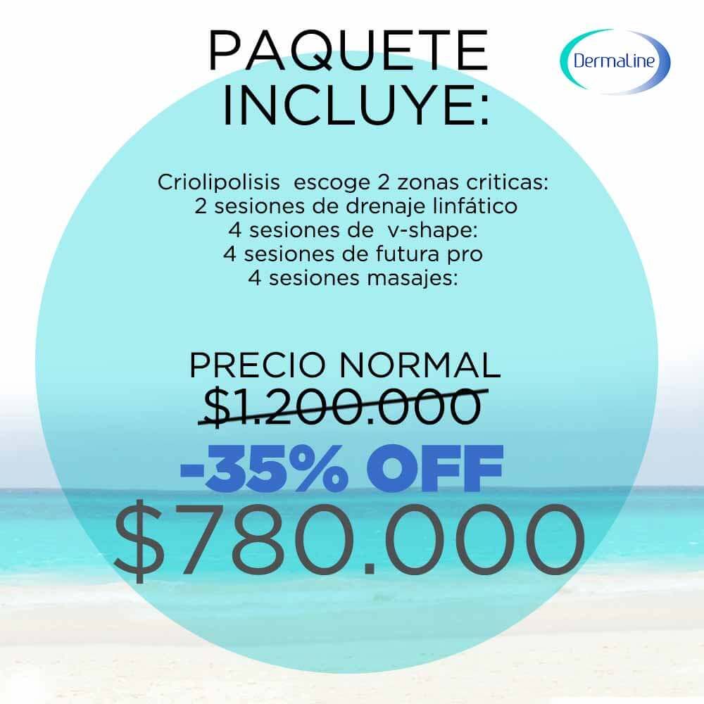 Banner informativo de paquete incluido para lipo láser