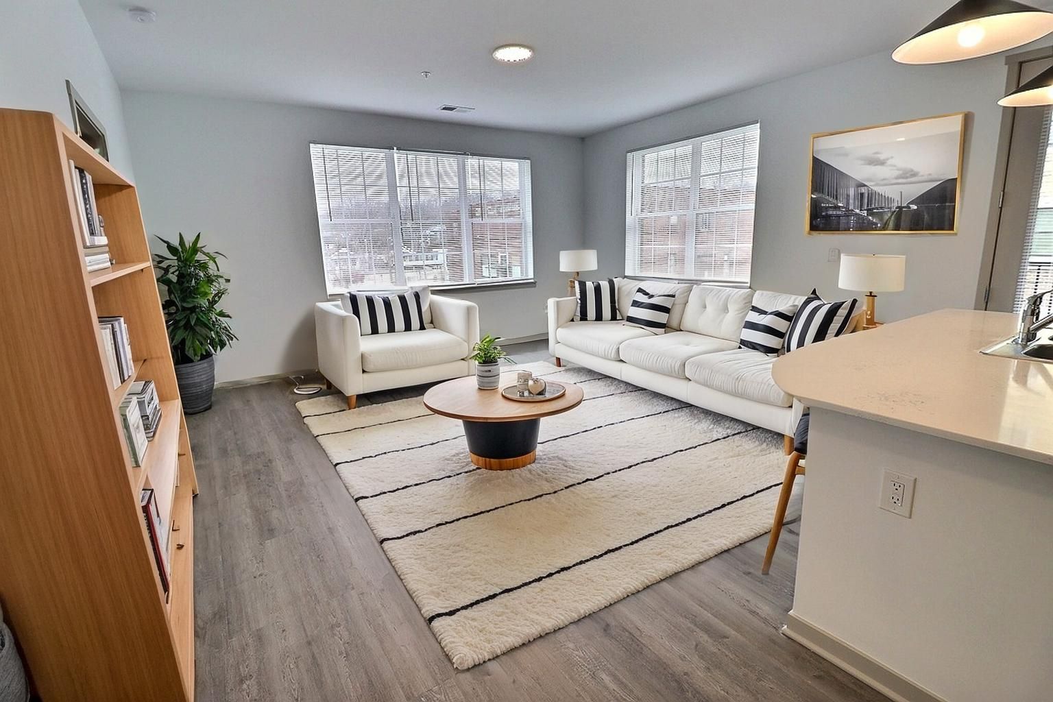 living room with two couches