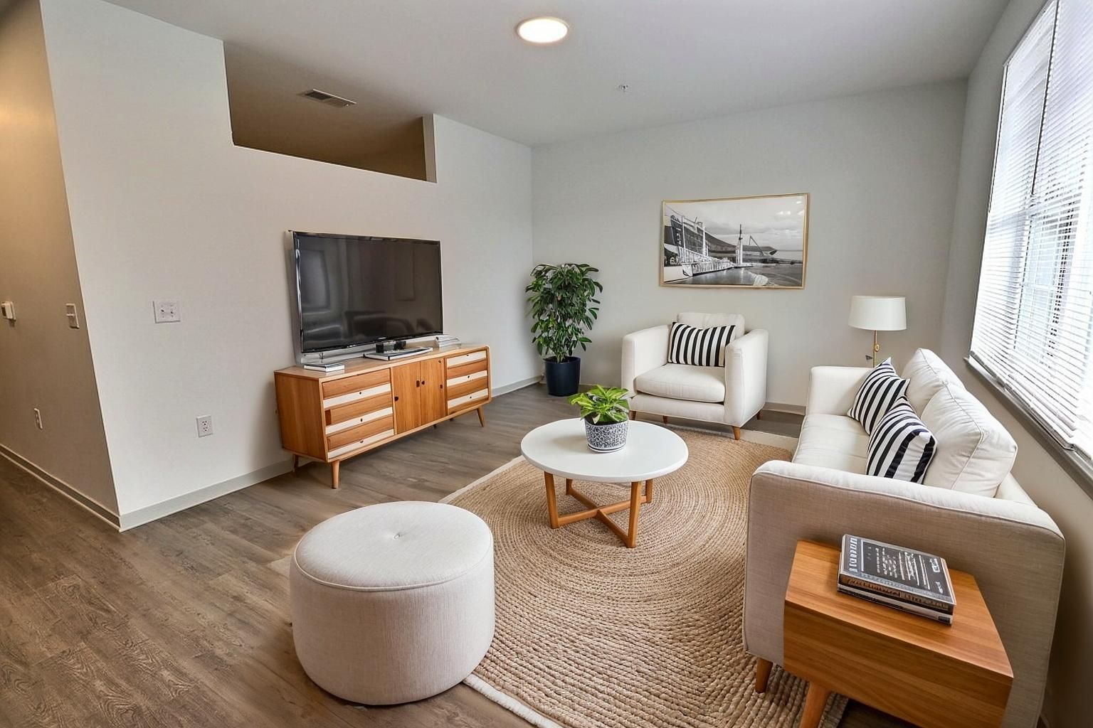 living room with tv
