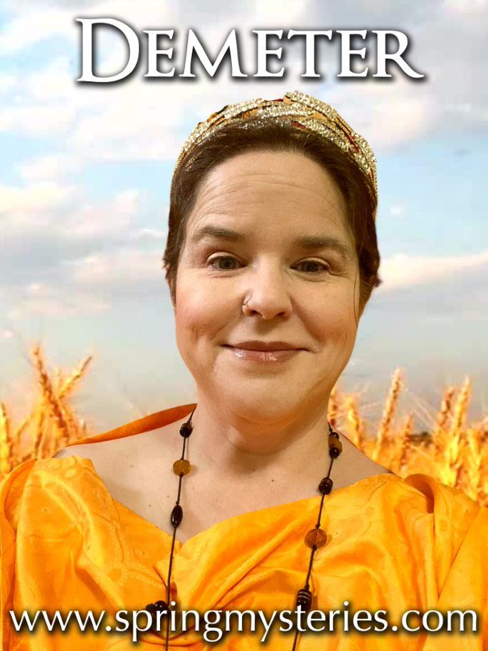A woman with a crown on her head is called demeter.