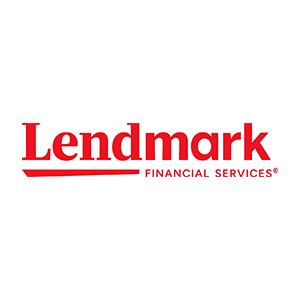 Lendmark Financial Services logo in red on a white background