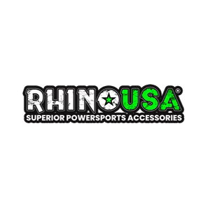 RHINOUSA logo in black and green with star, “Superior Powersports Accessories” tagline