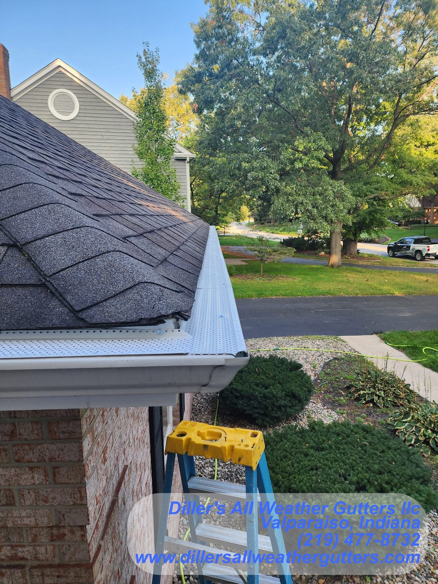 A house is being built with gutters on the side of it.  Gutter Installation in Valparaiso, Indiana