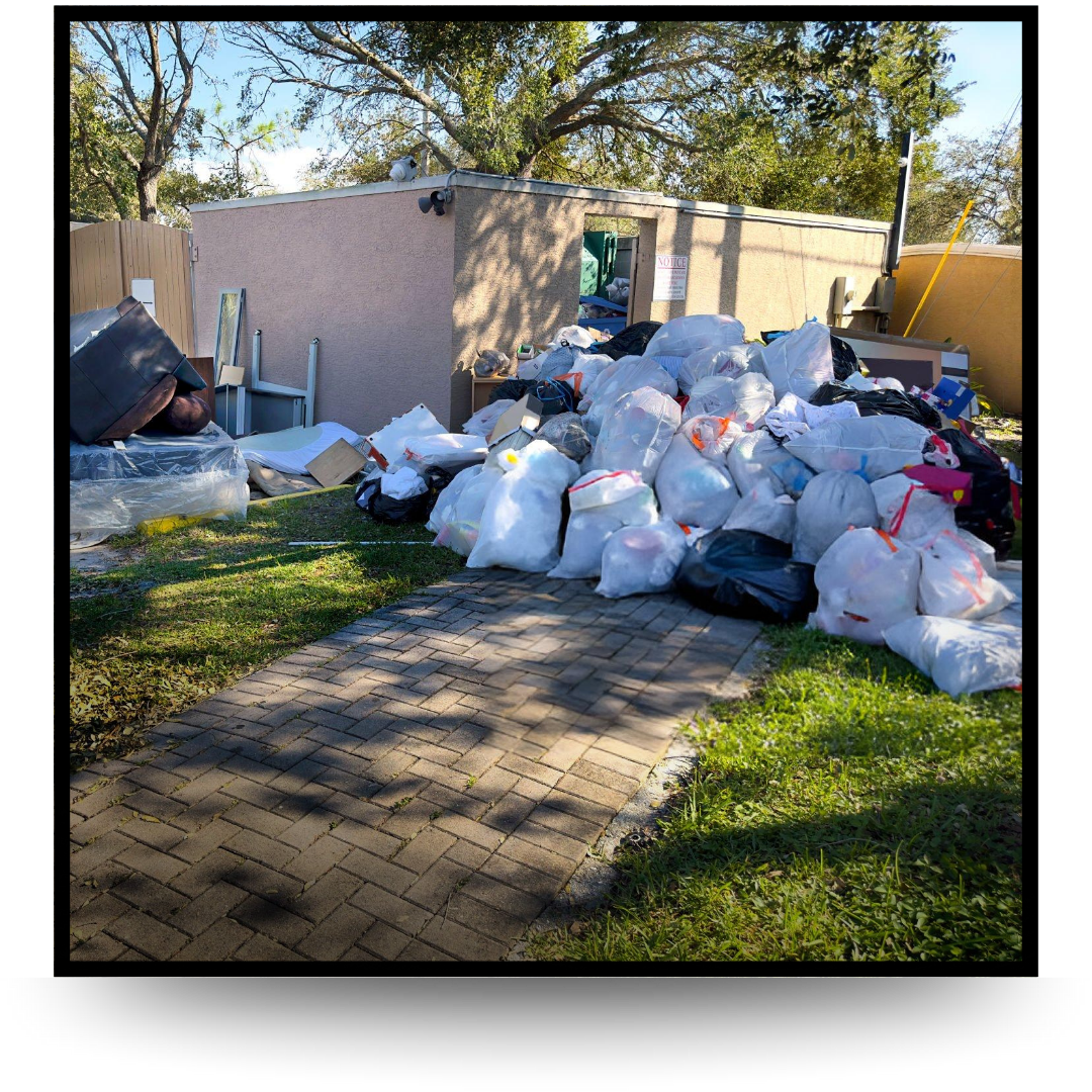 A pile of house garbage