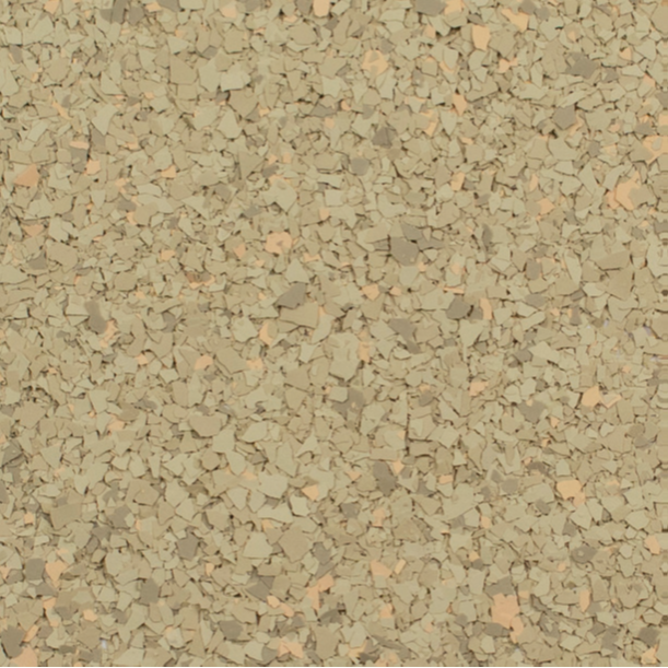 Cork flooring with speckled beige, tan, and light orange chips.