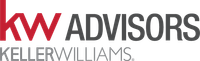 The logo for keller williams real estate advisors is red and black.