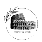 Logo in bianco e nero con il Colosseo e la scritta “EMINISSI ROMA” all'interno di un cerchio.