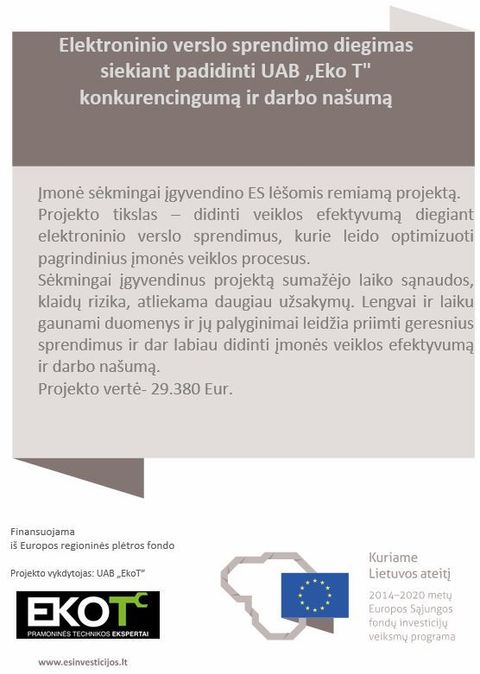 Eko T vykdomi projektai