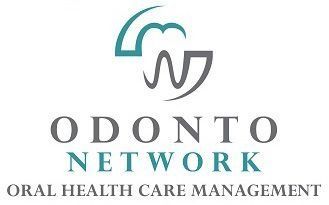 Logo di Odonto Network con icona verde acqua e grigia e testo