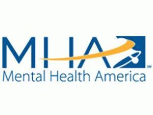 A blue and yellow logo for miia mental health america