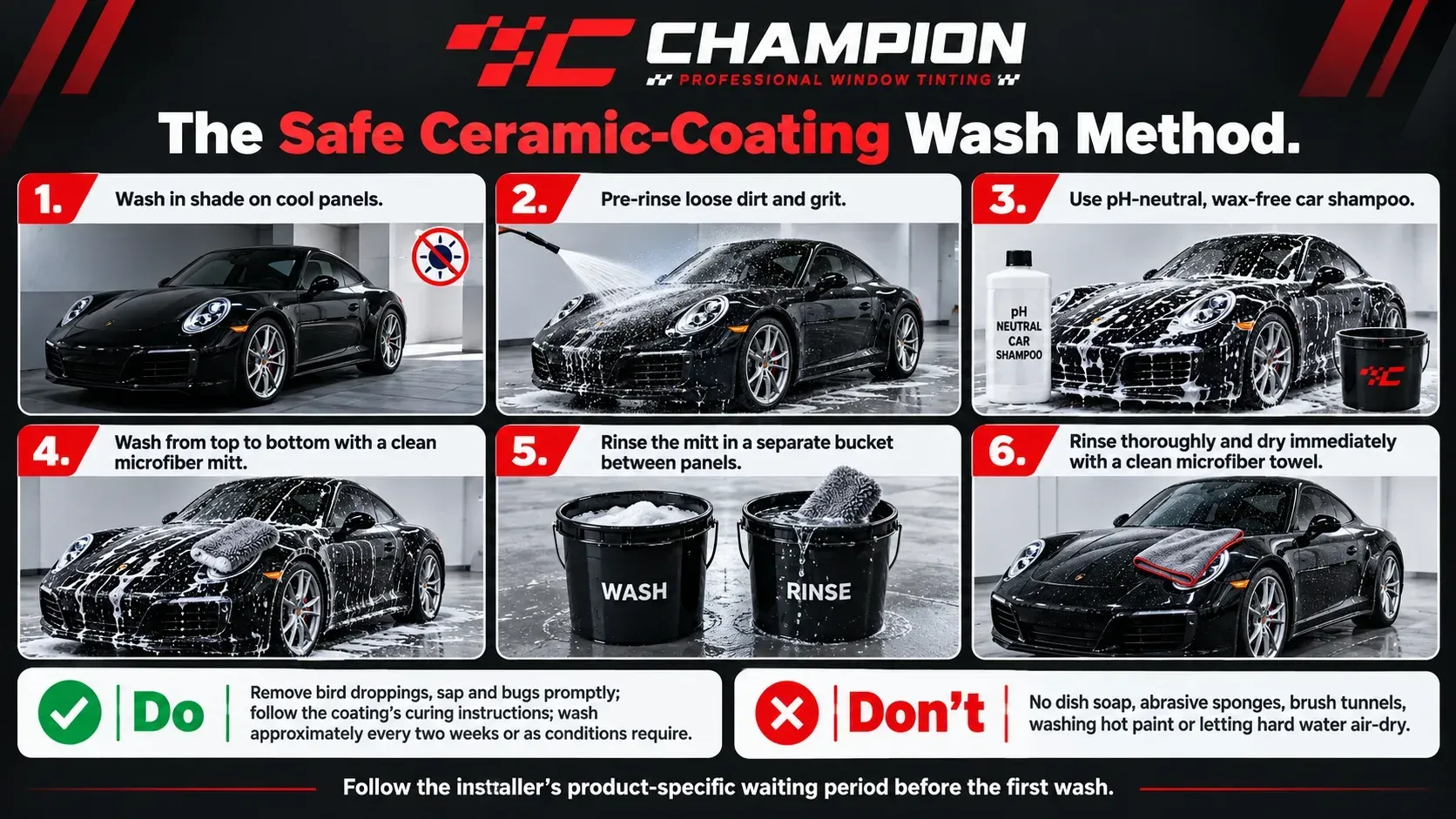 Safe Ceramic Coating Wash Method in Cornelius, NC at  Champion Window Tinting