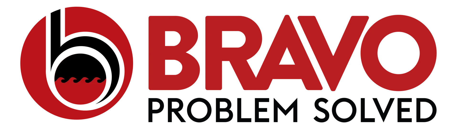 Logo with a red circle around a black 'B' and the words