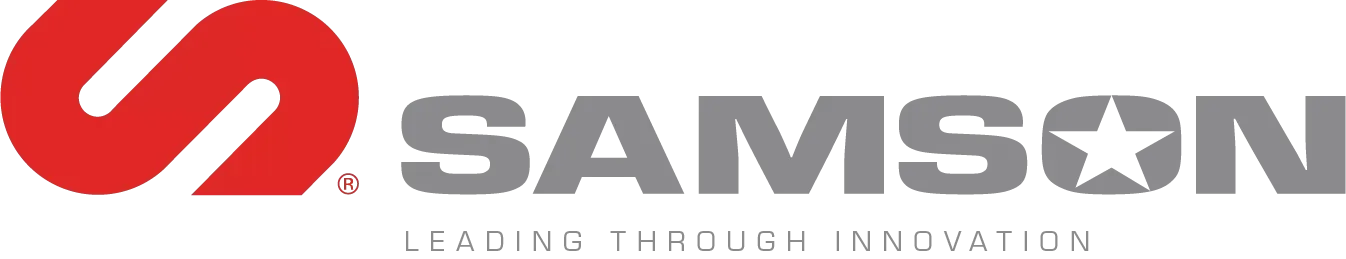 Samson logo: Red stylized