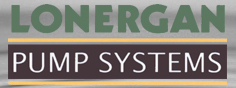 Logo for Lonergan Pump Systems. Green text on a gray background, with brown and gold accents.