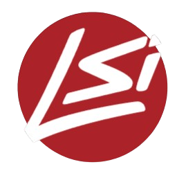 LSI logo: White stylized