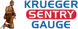 Logo with a bronze Kneeling soldier, Blue