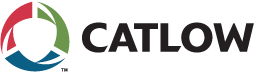 Catlow logo: colored oval with red, green, and blue segments next to the word