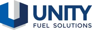 Logo for Unity Fuel Solutions with a geometric shape and blue text.