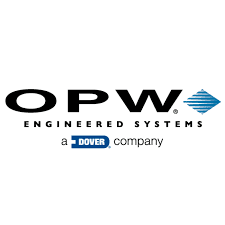 OPW logo: black letters, blue diamond graphic, and