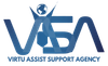 Blue logo with 
