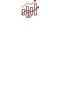 Bar graph with dollar sign, indicating financial growth.