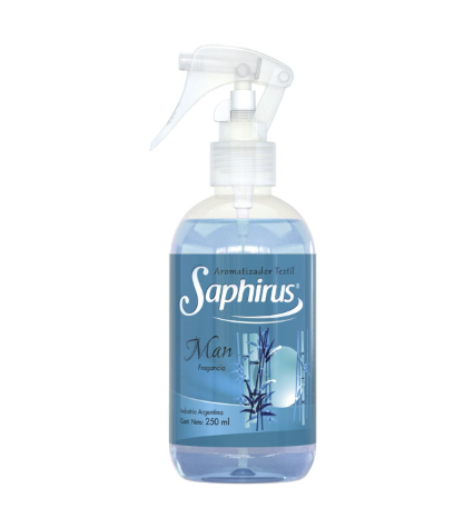 Botella pulverizadora de limpieza Blue Saphirus Men con boquilla de gatillo blanca