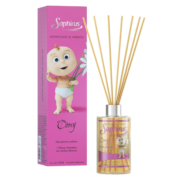 Caja difusora de ambiente y botella difusora de varillas de Pink Sophins con la marca de personajes de dibujos animados.