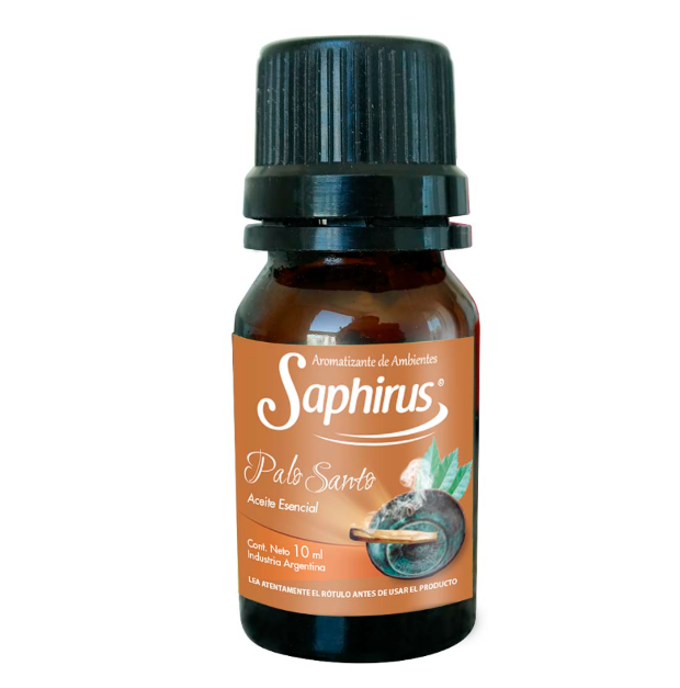 Botella marrón de Saphirus “Pab Saro” con tapón negro y etiqueta naranja sobre fondo blanco.