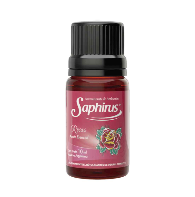 Frasco de esmalte de uñas Red Saphirus con tapa negra y etiqueta floral sobre fondo blanco.
