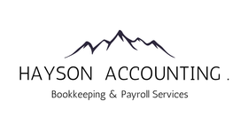 Hayson Accounting logo with mountain graphic and text 