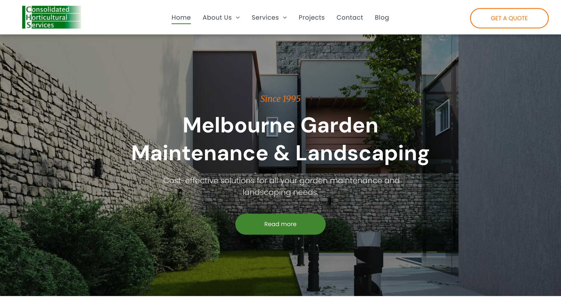 Website hero banner for Melbourne Garden Maintenance & Landscaping