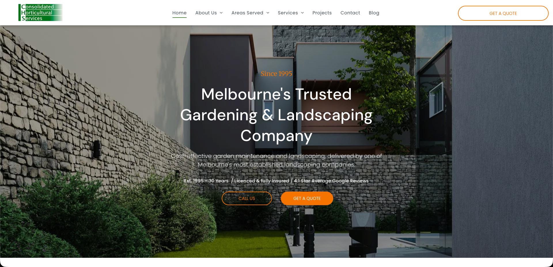 HVAC service website homepage with technician repairing an air conditioner in a modern living room