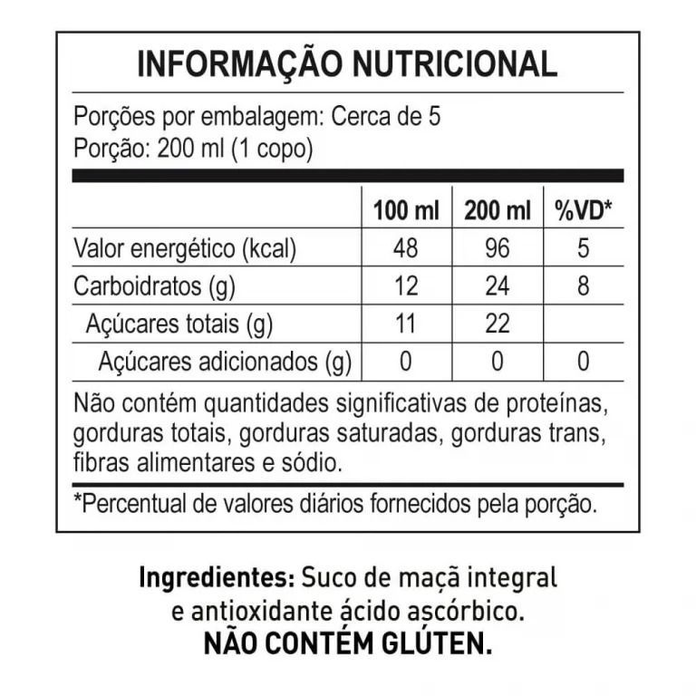 Suco de Ma&ccedil;&atilde; Integral