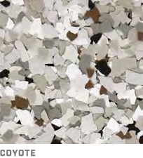 White and gray gravel pieces with scattered tan stones, labeled “COYOTE” at the bottom.
