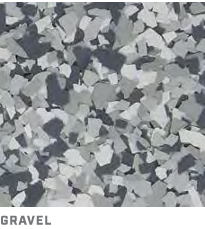 Gray and white gravel stones with the label “GRAVEL” at the bottom.