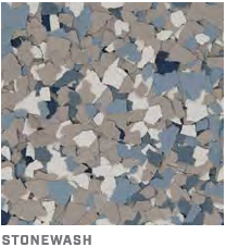 Blue, gray, and beige stonewash fabric swatches