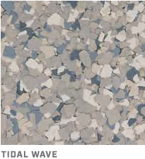 Tidal Wave with a speckled gray, beige, and blue stone-like pattern