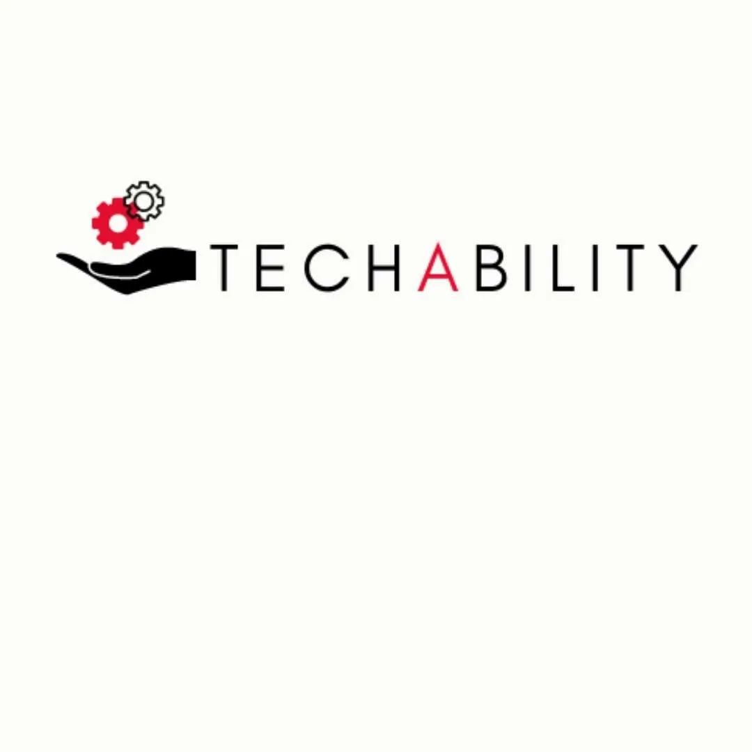 TechAbility logo with a hand, red gear, and black-and-red text on a white background