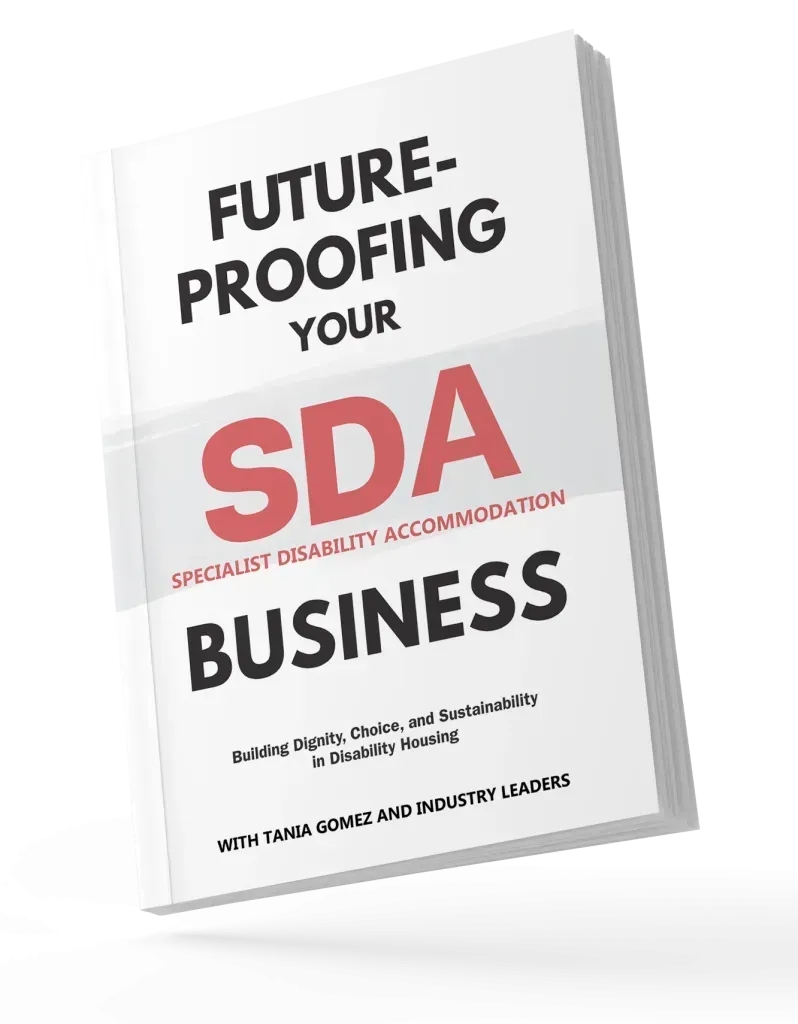 Book cover reading “Future-Proofing Your SDA Business” in bold black and red text on white background