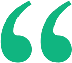 Two stylized green quotation marks on a white background