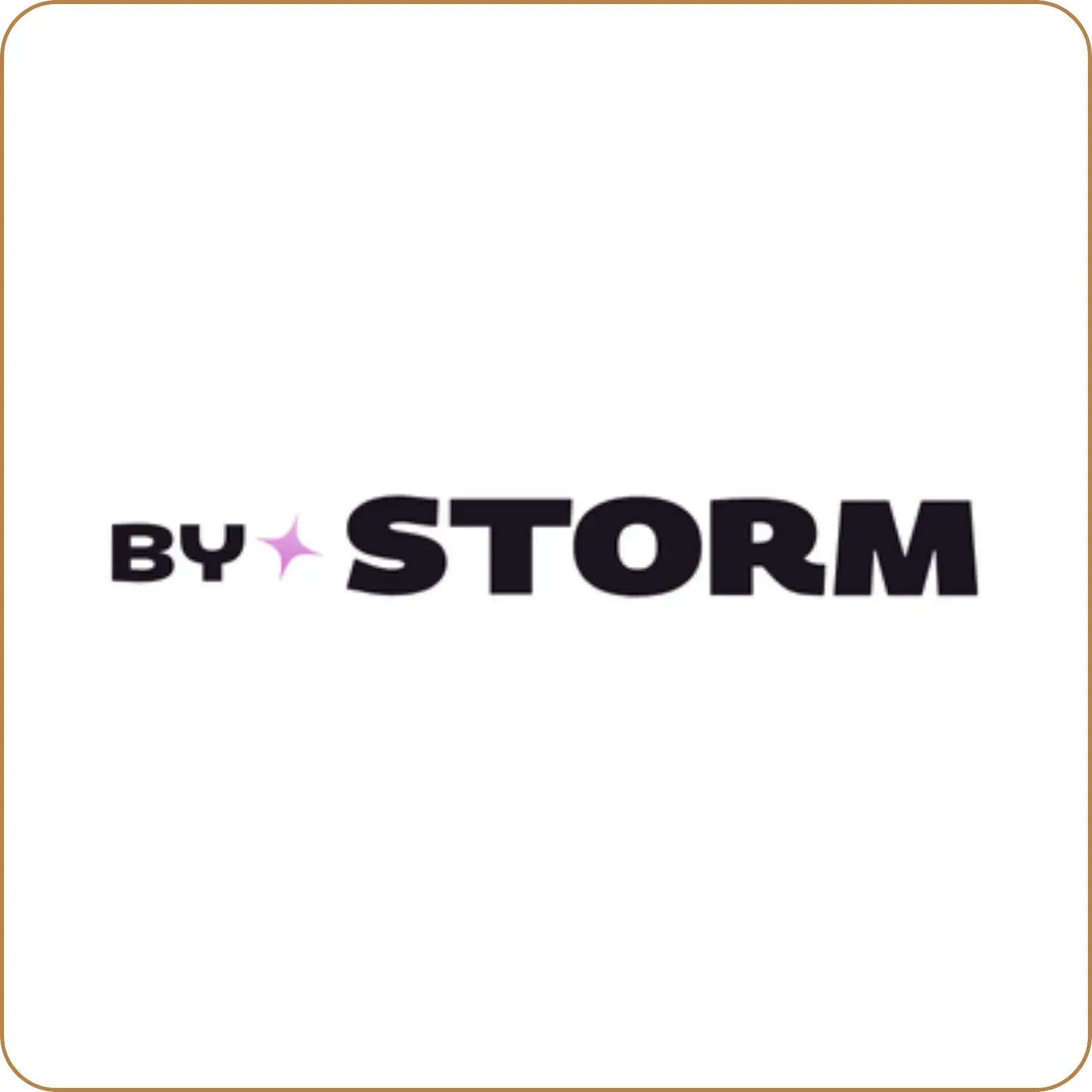 BY★STORM logo in black with a pink star on a white background