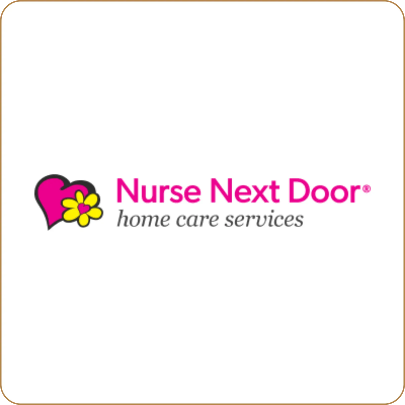 Nurse Next Door home care services logo with pink and yellow flower icon